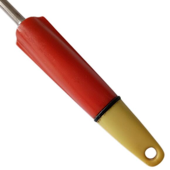 A&J Ecko Serving Fork Vintage Red Yellow Handle Stainless Steel USA Melamine - Picture 12 of 16